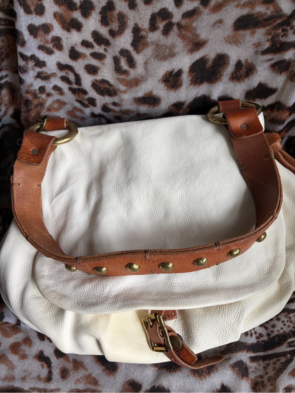 NWT A.S. 98 Leather bag in Milk/Natural Color Leather hand carry or Shoulder Bag - Picture 9 of 10